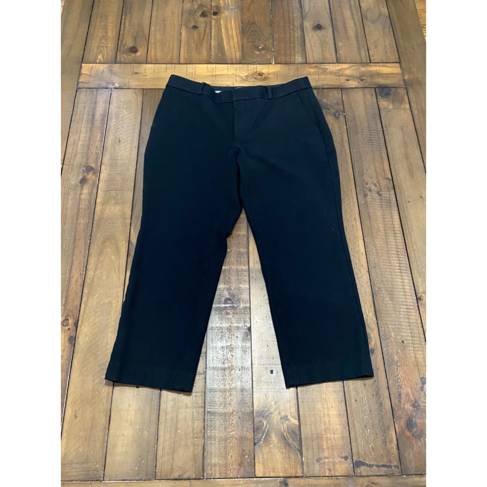 Banana Republic Pants Womens 6S Black Ryan Mid Rise Straight Cropped Work Office